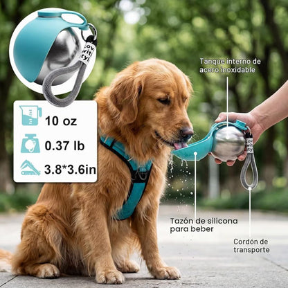 Bebedero Portátil de Acero Inoxidable: Evita Golpes de Calor en Cada Paseo.