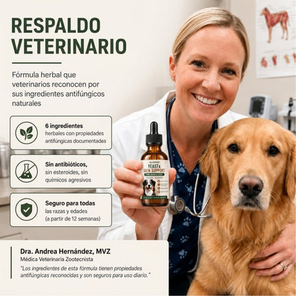 Fórmula veterinaria natural para eliminar hongos en perros