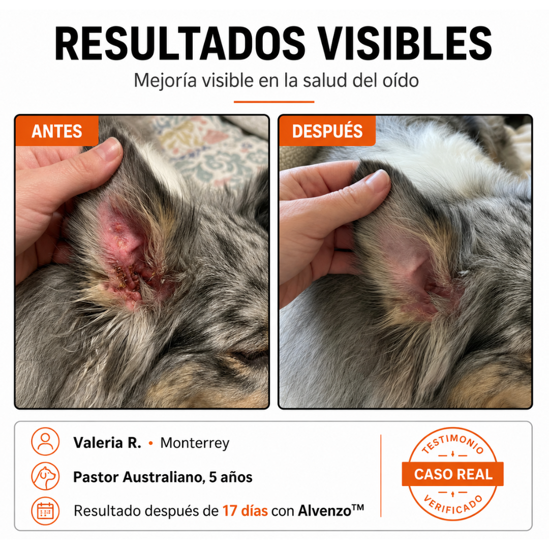 Resultados visibles antes y después del cuidado de los oídos con Canivela