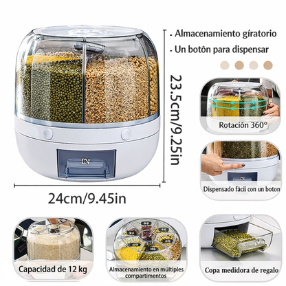 Dispensador Giratorio 360° - Orden Total y Frescura Garantizada