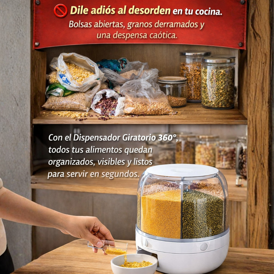 Dispensador Giratorio 360° - Orden Total y Frescura Garantizada